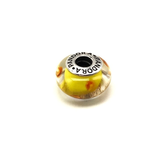 Pandora Yellow Orange Murano Glass Charm - Picture 2 of 5